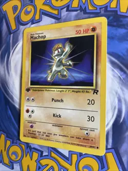 Machop 59/82 Team Rocket 1st Edition Fighting Common WOTC Vintage Pokemon TCG - Image 3