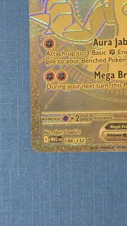 Mega Lucario ex - Mega Evolution 188/132 - English - Gold Rare - Pokemon TCG - Image 5