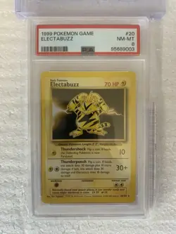 1999 POKEMON BASE SET UNLIMITED #20 ELECTABUZZ PSA 8 - Image 2