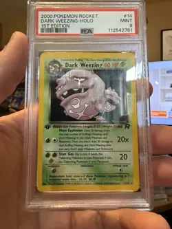 2000 POKEMON ROCKET 1ST EDITION #14 DARK WEEZING-HOLO PSA 9 - Image 1