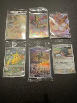 Pokemon Sealed Promo Lot Of 6 Etb, Box Toppers, And More With Eeevee And Pikachu - Image 1