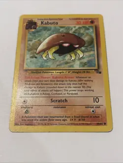 Pokemon TCG Kabuto Fossil 1st Edition Common Card 50/62 Lp 40 cards - Image 1