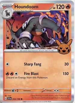 Pokemon Houndoom Card 034/198 Trick or Trade 2023 Holo - Image 1