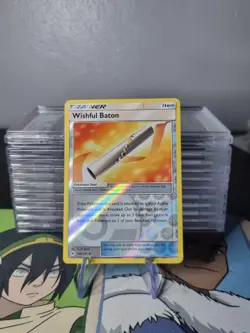 Pokemon Sun & Moon Burning Shadows TCG Card REVERSE HOLO Wishful Baton 128/147 - Image 1