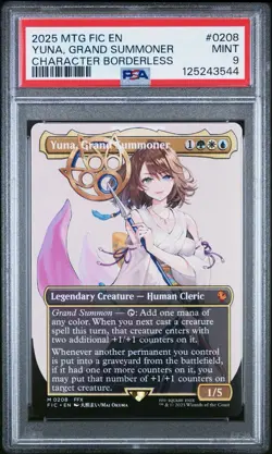 PSA 9 MTG FINAL FANTASY COMMANDER #0208 YUNA, GRAND SUMMONER - Image 1