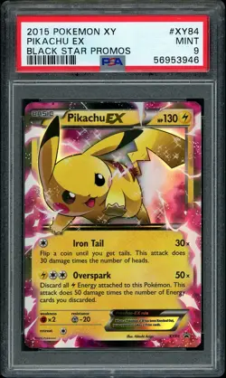 2015 Pokemon XY Pikachu EX XY84 Black Star Promos PSA 9 MINT - Image 1
