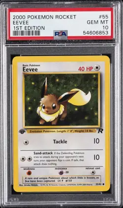 2000 POKEMON ROCKET 1ST ED #55 EEVEE PSA 10 - Image 1