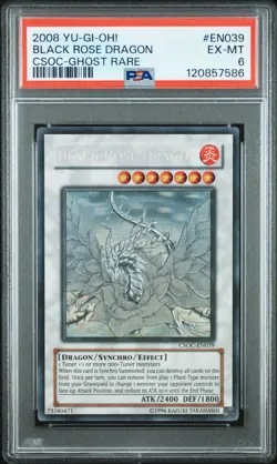 PSA 6 BLACK ROSE DRAGON GHOST RARE CSOC-EN039 CROSSROAD OF CHAOS YUGIOH ENGLISH - Image 1
