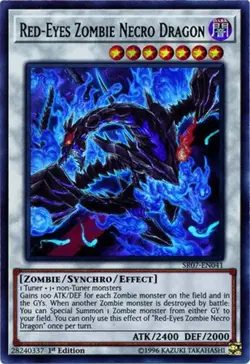 Yu-Gi-Oh Card - SR07-EN041 - RED-EYES ZOMBIE NECRO DRAGON (ultra rare holo) NM/M - Image 1