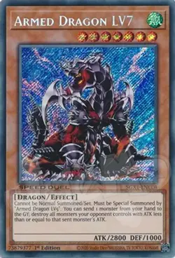 Yugioh - Armed Dragon LV3 LV5 LV7 3 Cards Set 1st LP - Free Holographic Card - Image 1