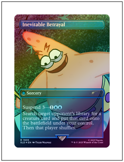 1x Inevitable Betrayal, Foil, Spongebob Squarepants Secret Lair Drop, MTG NM - Image 1