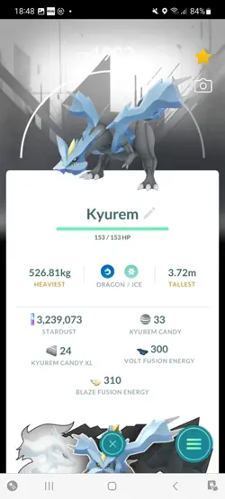 Pokemon Go Legendary Kyurem ( Normal )(Background) - Image 1