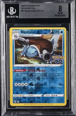 2022 POKEMON GO HOLO RARE #17 BLASTOISE BGS 8 - Image 1
