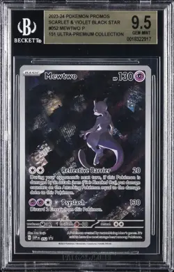 2023-24 POKEMON SCARLET & VIOLET BLACK STAR PROMOS #052 MEWTWO P BGS 9.5 - Image 1