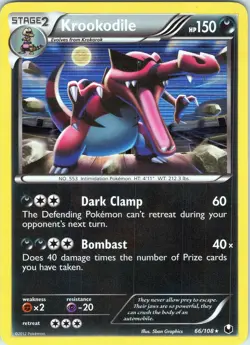 Krookodile 66/108 - Pokemon TCG Black & White 5: Dark Explorers - Holo Rare (NM) - Image 1