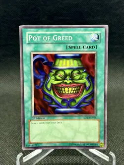 Yu-Gi-Oh! TCG Pot of Greed 1st Edition SD1-EN015 LP/NM Free Shipping - Image 1