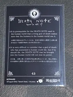 Death Note Near Trading Card KONAMI Blue Illustration Near Mint - Image 2