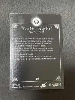 Death Note Ryuzaki 19 Konami Trading Card L Rare Light Wear - Image 2