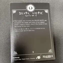 Death Note Trading Card Light Yagami Ryuk 5 14 Rare Condition - Image 2
