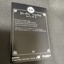 Death Note Light Ryuk Konami Trading Card 36 54 No Major - Image 3