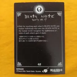 Death Note Near Character Card 40 KONAMI Trading Card Select One - Image 2