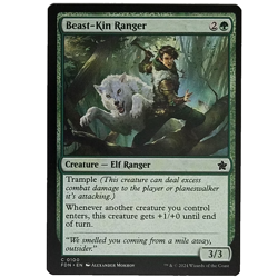 x1 Beast-Kin Ranger FDN MTG M/NM Green Common Creature Elf Ranger Foundations - Image 1
