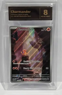 Pokemon Slab: Charmander - 168/165 - MEW - Graded TCG Near Mint 8 - Image 1