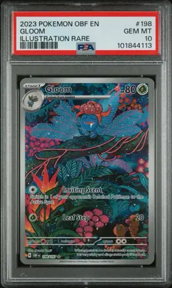 Psa 10 Gem Mint Gloom 198/197 obf Obsidian Flames IR Pokemon Scarlet & Violet - Image 1