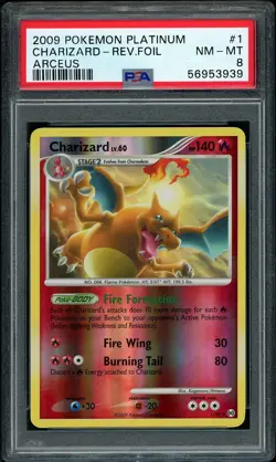 2009 Pokemon Platinum Arceus Charizard Reverse Holo #1 PSA 8 NM-MT - Image 1