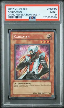 YuGiOh TCG Kaibaman DR04-EN245 Secret Rare Dark Revelation Volume 4 PSA 9 POP 20 - Image 1