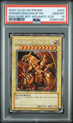 The Winged Dragon of Ra PSA 10 Secret Rare English GBI 003 YuGiOh - Image 1