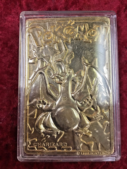 23K Gold Plated CHARIZARD Trading Card 1999 Burger King Pokemon Ball , NO BOX - Image 2