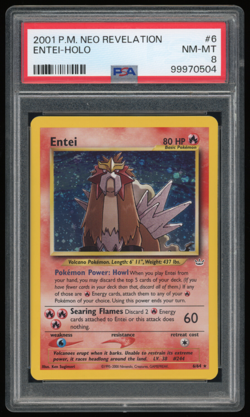 2001 POKEMON NEO REVELATION 6/64 ENTEI HOLO RARE PSA 8 - Image 1