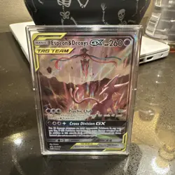 Pokemon TCG Espeon & Deoxys GX SM240 Black Star Promo Full Art Holo - Image 1