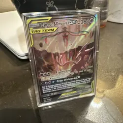 Pokemon TCG Espeon & Deoxys GX SM240 Black Star Promo Full Art Holo - Image 2