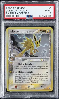 2005 POKEMON EX DELTA SPECIES #7 JOLTEON-HOLO PSA 9 - Image 1