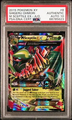 2015 Pokemon XY #8 Shigeru Ohmori M Sceptile EX PSA/DNA AUTO10 - Image 1