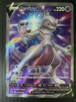 Pokemon TCG Mewtwo v Pokemon Go SWSH229 Black Star Promo Holo Full Art - Image 1