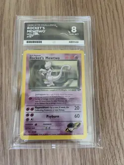 2000 Pokemon Card TCG Rockets Mewtwo Gym Challenge Holo 14/132 Graded Ace 8 - Image 1