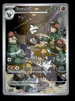 Excadrill Illustration Rare Temporal Forces 174/162, NM Pokemon Card - Image 1