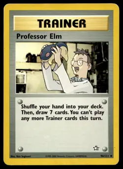 Professor Elm 96/111 Pokemon Card Neo Genesis Uncommon Trainer Lightly Played OI - Image 1