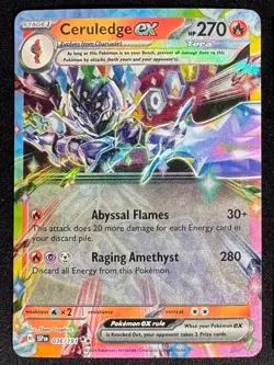 Ceruledge EX 036/191 Double Rare Pokemon TCG Card Surging Sparks - NM - Image 1