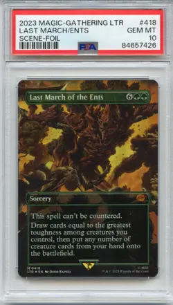 Last March of the Ents, Borderless, Foil, 418, , PSA 10, MTG Lord of the Rings - Image 1