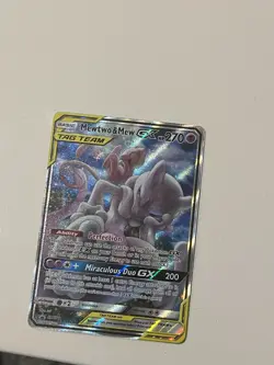 Mewtwo & Mew Full Art GX SM191 Tag-Team Promo Pokemon Sun & Moon Mint - Image 3