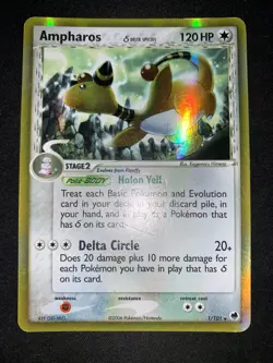 Pokemon - Ampharos 1/101 Delta Species - Ex Dragon Frontiers - Holo ENG Poor - Image 2