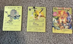 2024 Fan Art Gold Pokemon Card Jolteon Gx Blacephalon Undefeatable Red - Image 1