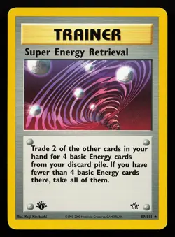 Super Energy Retrieval 89/111 Rare 1st Edition Neo Genesis Pokemon Card - Image 1