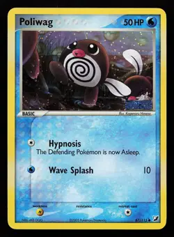 Poliwag 67/115 Reverse Holo EX Unseen Forces Pokemon Card - Image 1