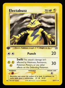 Electabuzz 33/111 1st Edition Neo Genesis Pokemon Card - Image 1