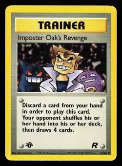 Imposter Oak's Revenge 76/82 1st Edition Team Rocket Pokemon Card - Image 1